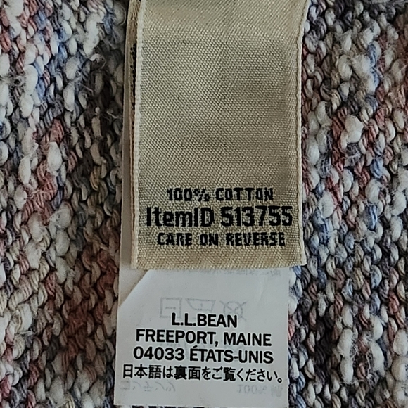 LL BEAN 100% Cotton Multicolor Knit Pullover Sweater Size Large - Picture 7 of 10